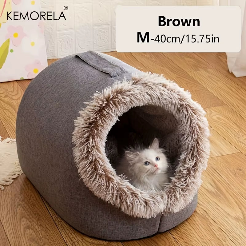 Cozy & Portable Cat Bed - Thickened Warm Sleeping Bed with Handle for Ultimate Comfort