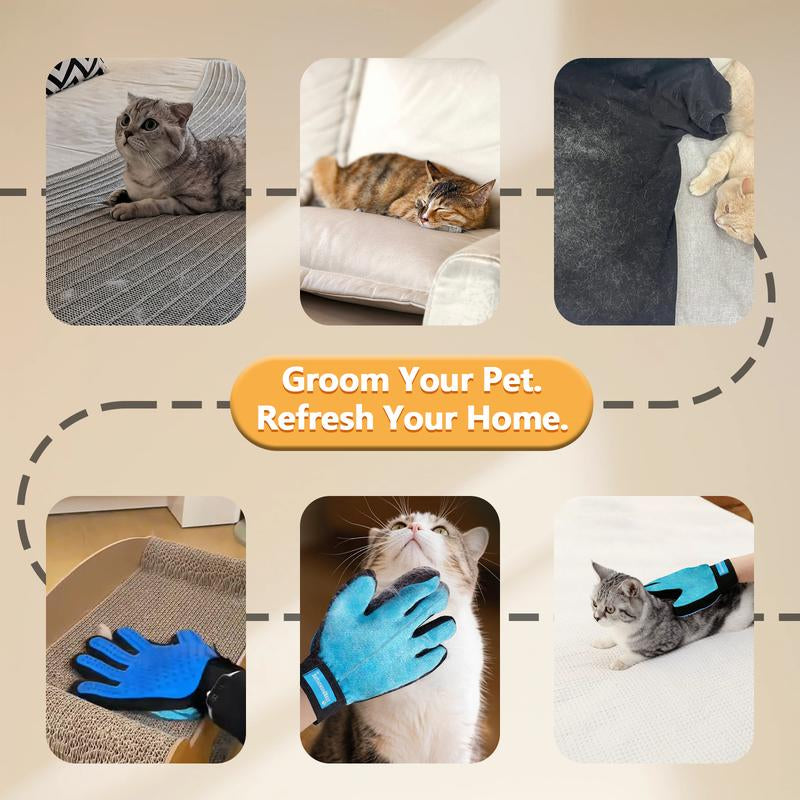 Experience Effortless Grooming with ButtonwoodNest Double-Sided Pet Hair Removal Gloves - Buy One Get One Free!