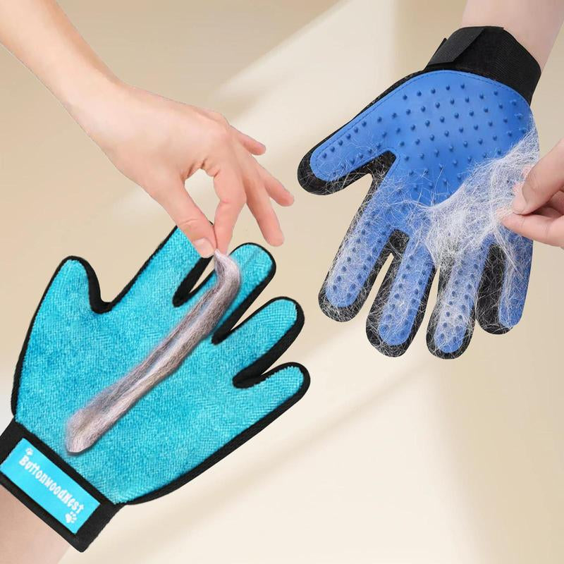 Experience Effortless Grooming with ButtonwoodNest Double-Sided Pet Hair Removal Gloves - Buy One Get One Free!