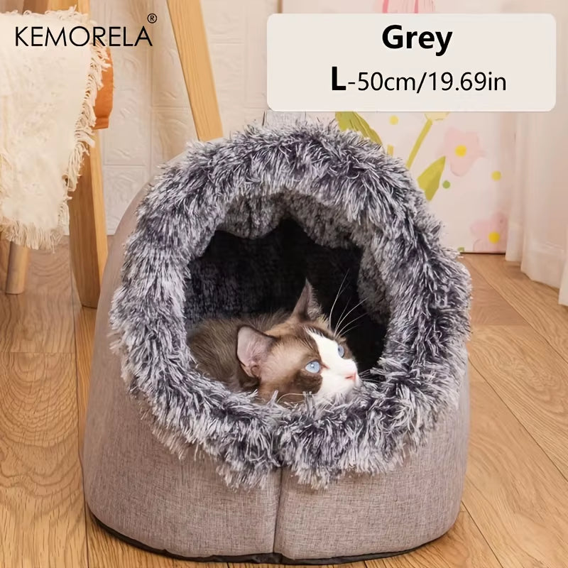 Cozy & Portable Cat Bed - Thickened Warm Sleeping Bed with Handle for Ultimate Comfort
