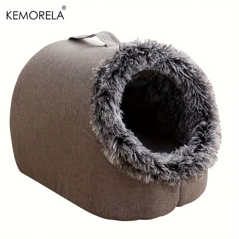 Cozy & Portable Cat Bed - Thickened Warm Sleeping Bed with Handle for Ultimate Comfort