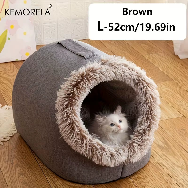 Cozy & Portable Cat Bed - Thickened Warm Sleeping Bed with Handle for Ultimate Comfort