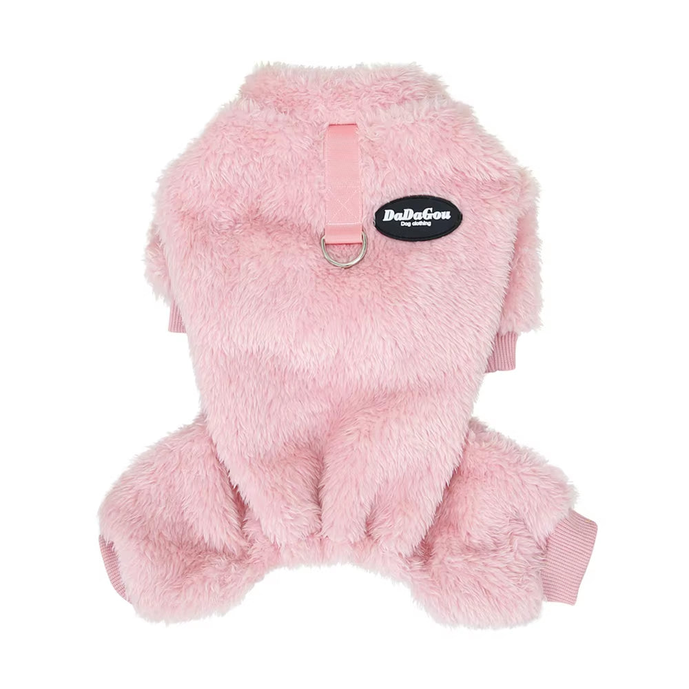 Winter Pet Dogs Clothes Warm Fleece Dog Jumpsuit Jacket with Pull Ring French Bulldog Puppy for Small Medium Dogs Clothing