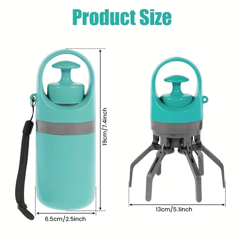Ultimate Portable Dog Pooper Scooper: Effortless Outdoor Pet Waste Cleanup with Built-In Garbage Bags and No-Touch Design