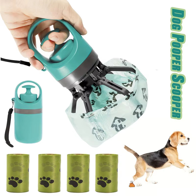 Ultimate Portable Dog Pooper Scooper: Effortless Outdoor Pet Waste Cleanup with Built-In Garbage Bags and No-Touch Design